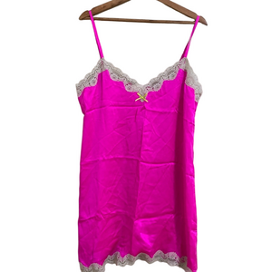 Y2K kate spade Hot Pink‎ Chemise with Beige Lace Large